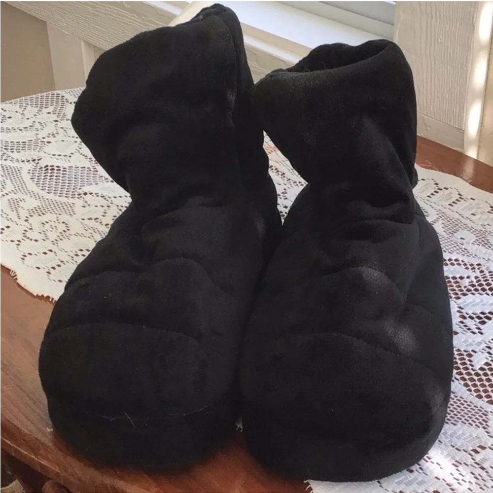 HealthTouch Black Memory Foam Massaging Booties Sz. L 9-10.5 - Picture 2 of 4